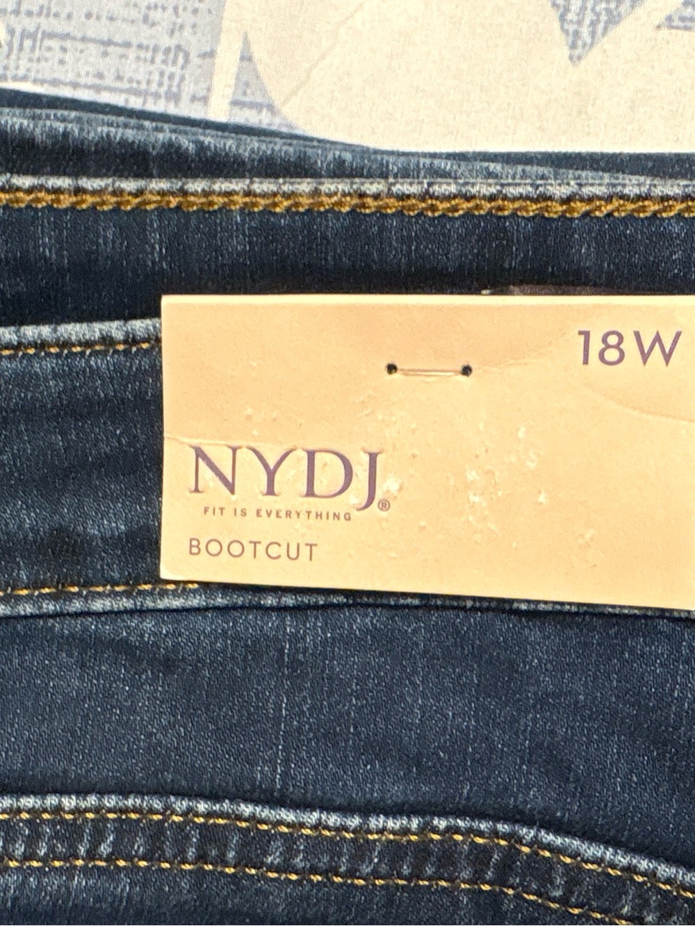 NWT size 18W NYDJ Bootcut Jeans in Dark Indigo - Picture 1 of 5